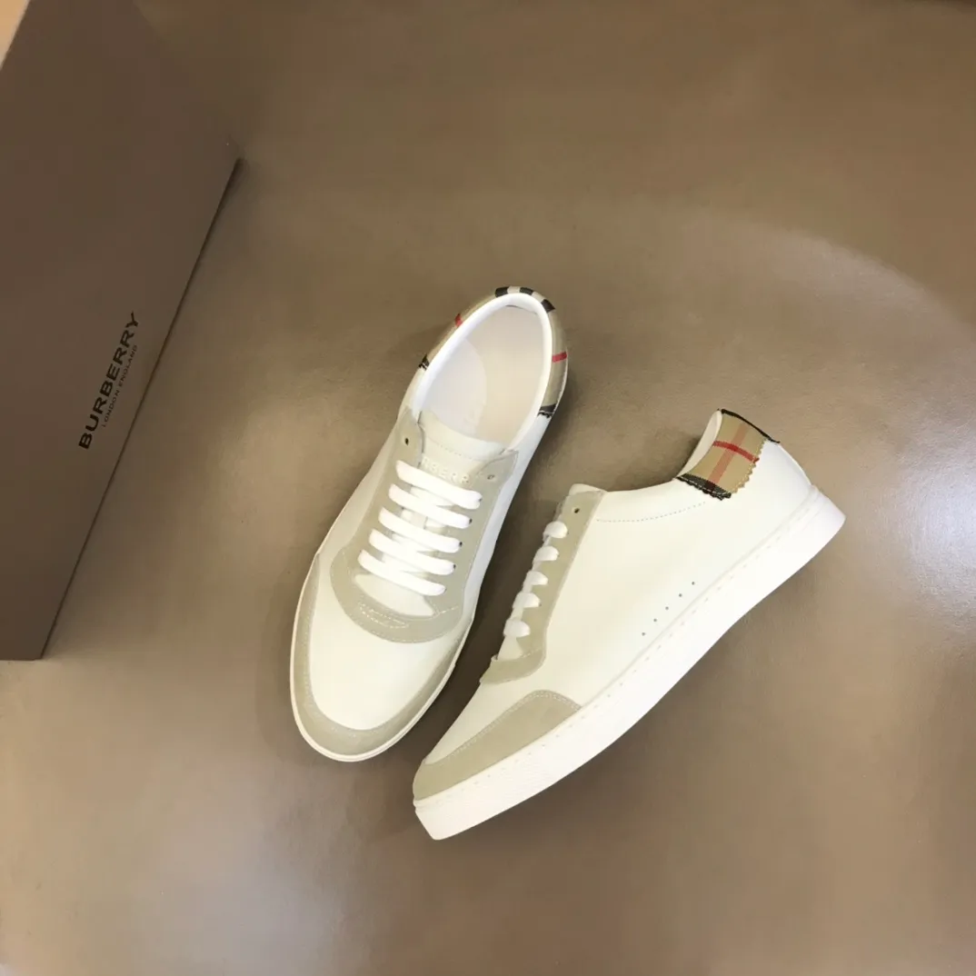 ¥380 B’s men’s classic low-top sneakers are reinterpreted in Vintage plaid cotton and cowhide materials, decorated with a new brand logo. First-layer cowhide lining, embossed Burberry logo on the heel, and original TPU outsole! 38-44 (45 customized)